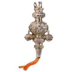 Rattle Whistle en argent sterling et corail