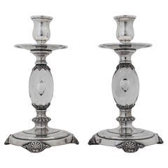 Sterling Silver and Crystal Candlesticks