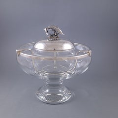 Sterling silver and crystal caviar bowl