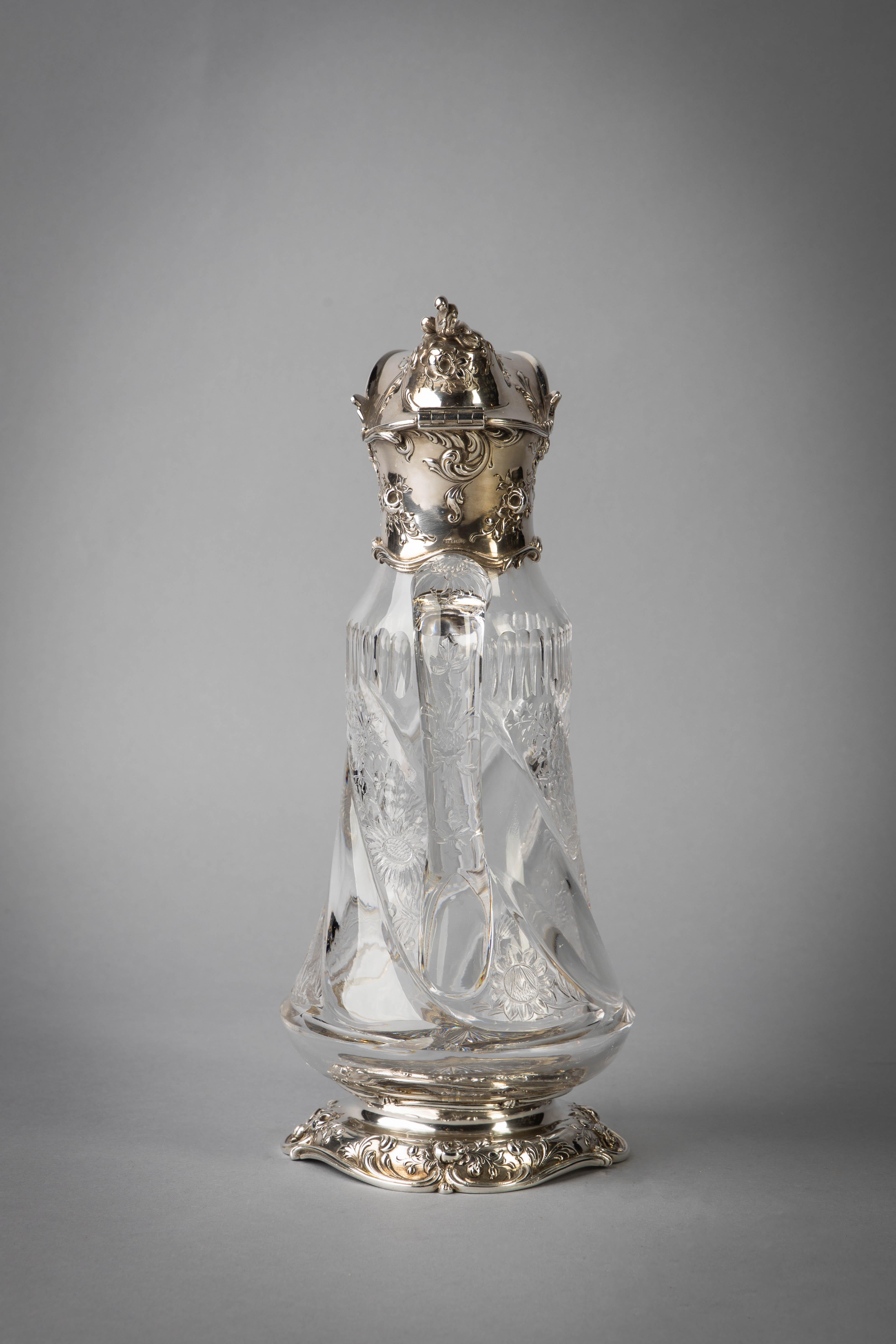 American Sterling Silver and Crystal Decanter, Gorham, circa 1900