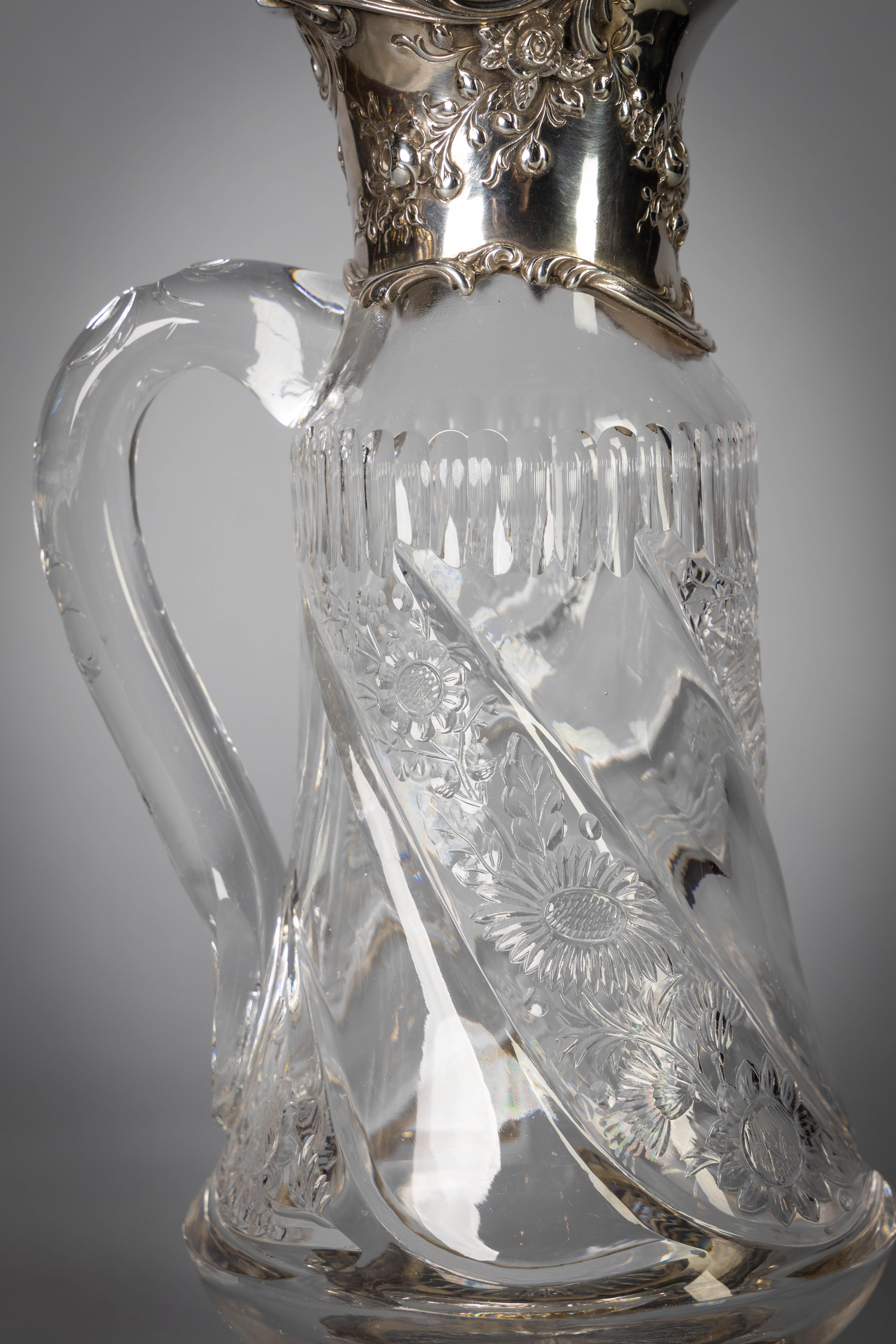 Sterling Silver and Crystal Decanter, Gorham, circa 1900 1