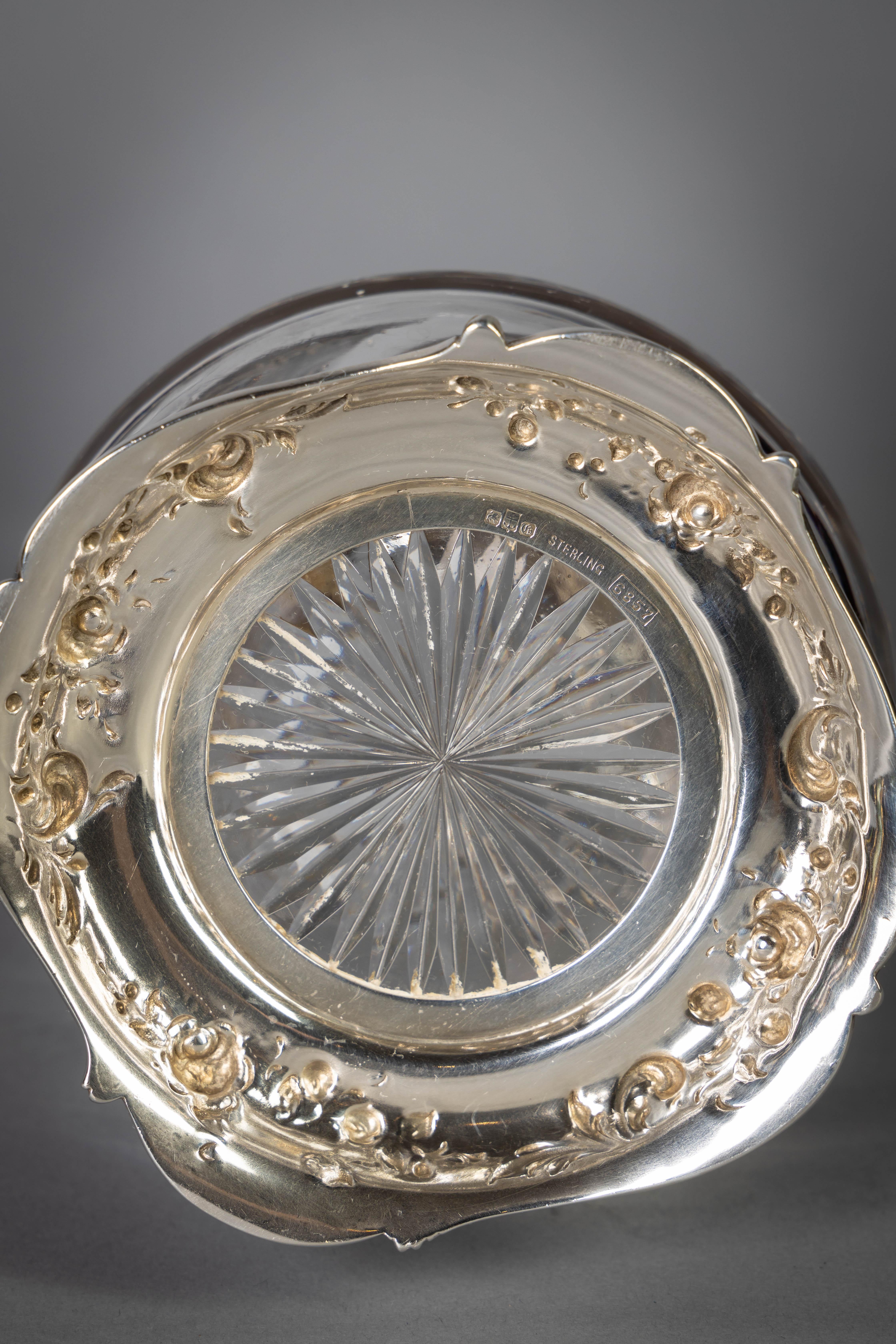 Sterling Silver and Crystal Decanter, Gorham, circa 1900 2