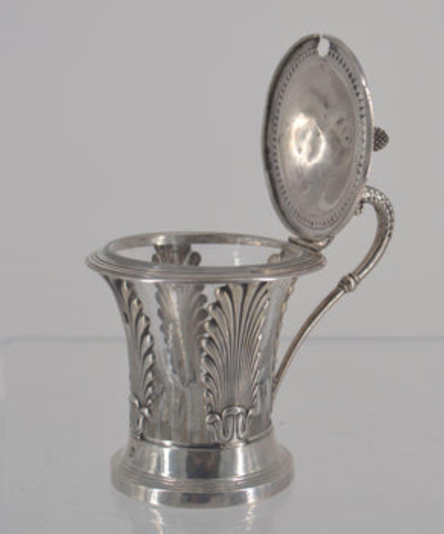 Sterling silver and crystal sauce/sugar carafe.