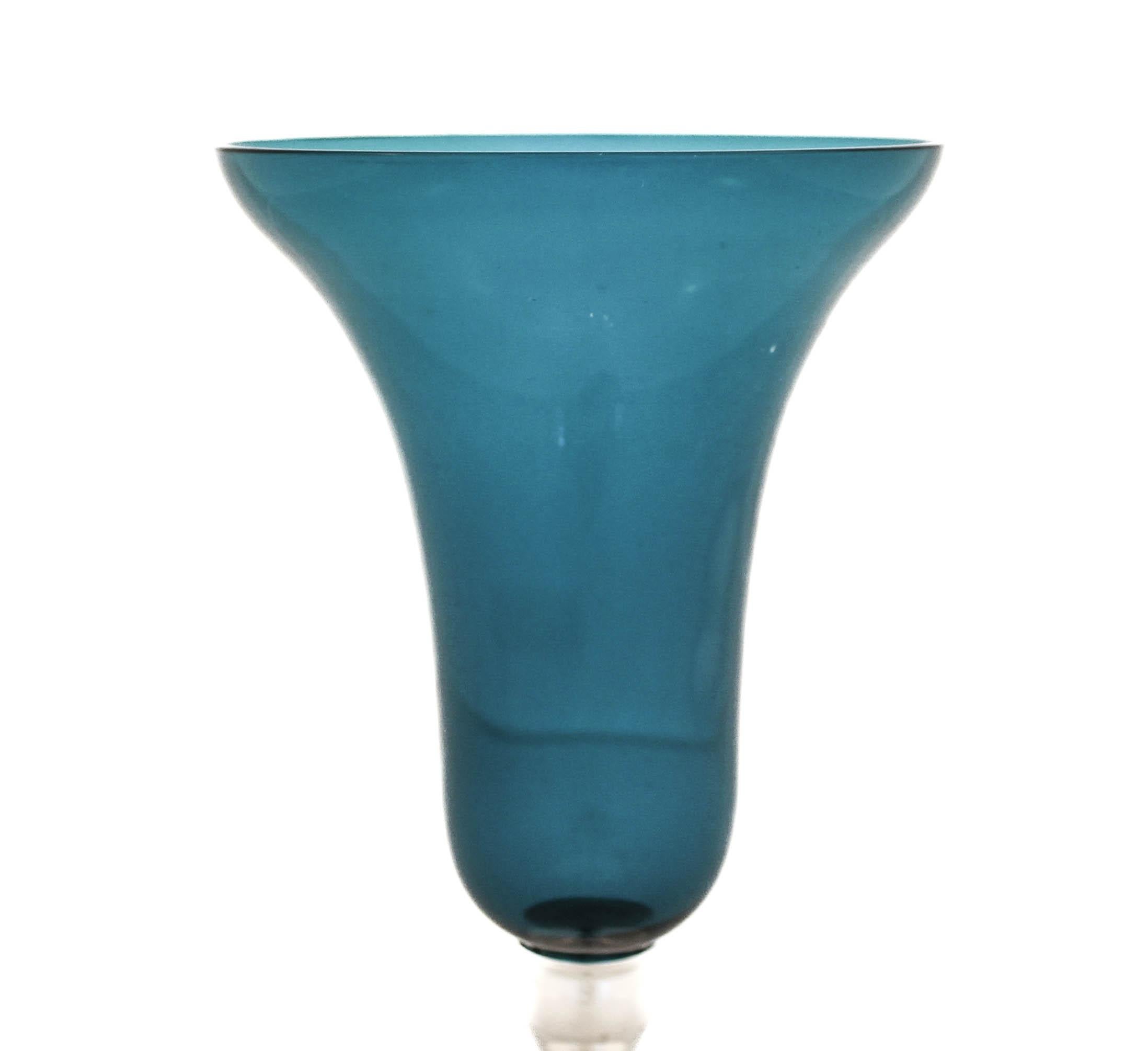 Mid-Century Modern Sterling Silver and Crystal Vase