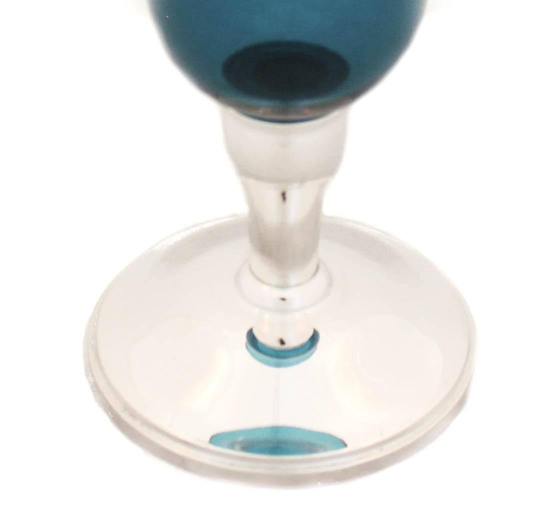 American Sterling Silver and Crystal Vase
