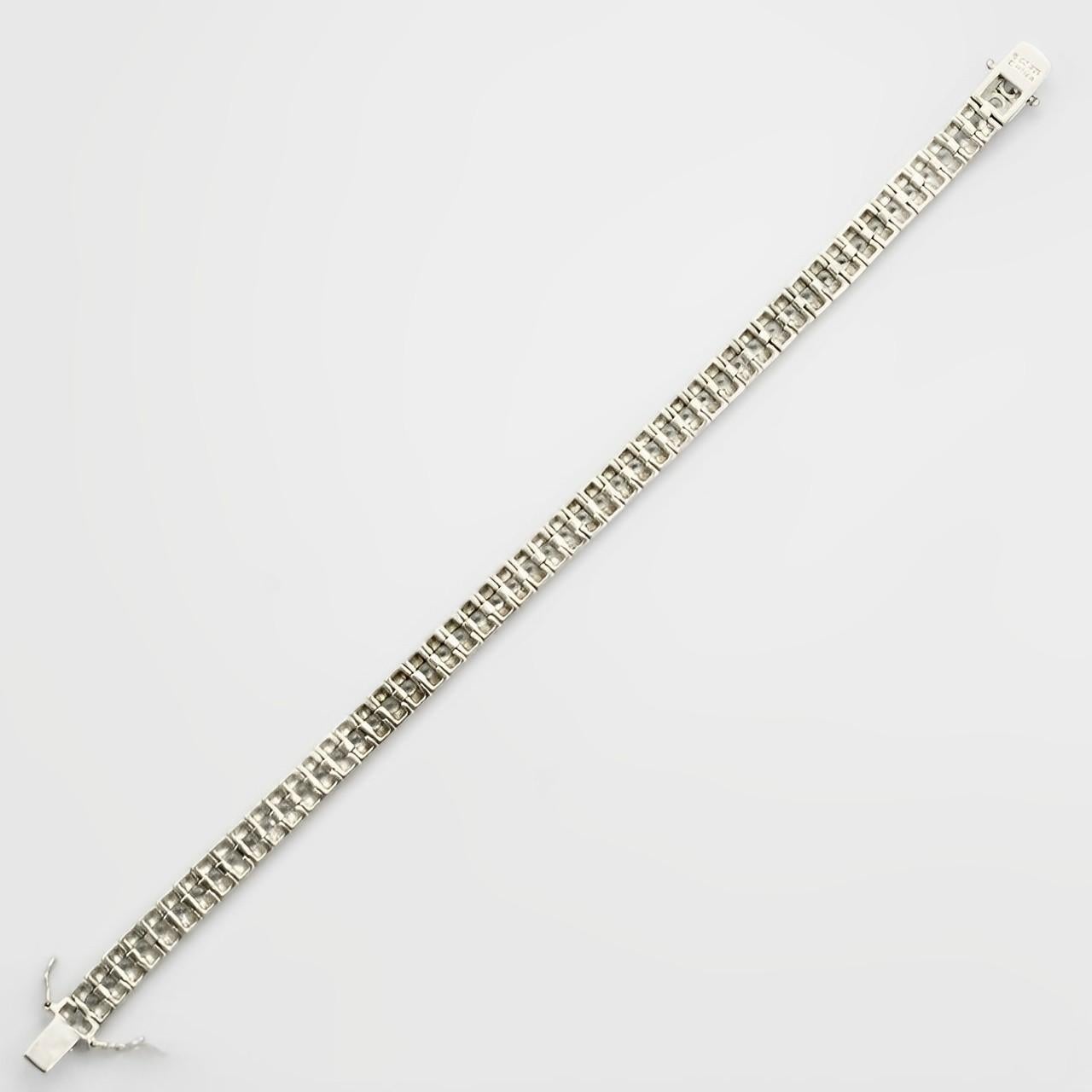 Bracelet à maillons en argent sterling et zirconia cubique, circa 1980 en vente 2