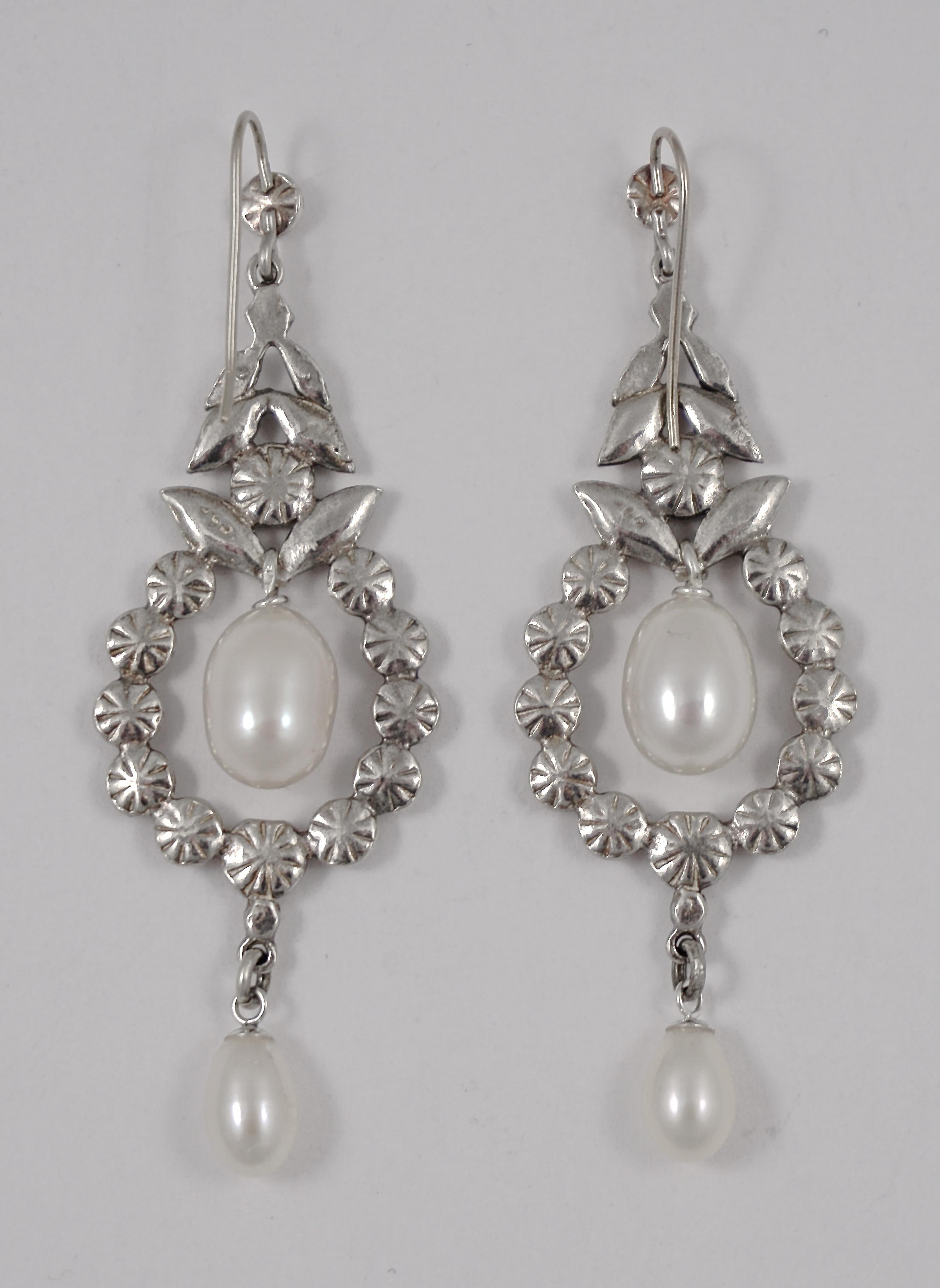 pearl and diamond statement earrings