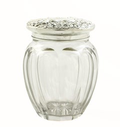 Sterling Silver and Cut Crystal Vanity Jar