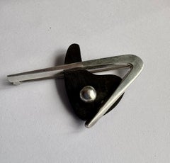 Sterling Silver and ebony wood pin/brooch in Style of Margaret De Patta