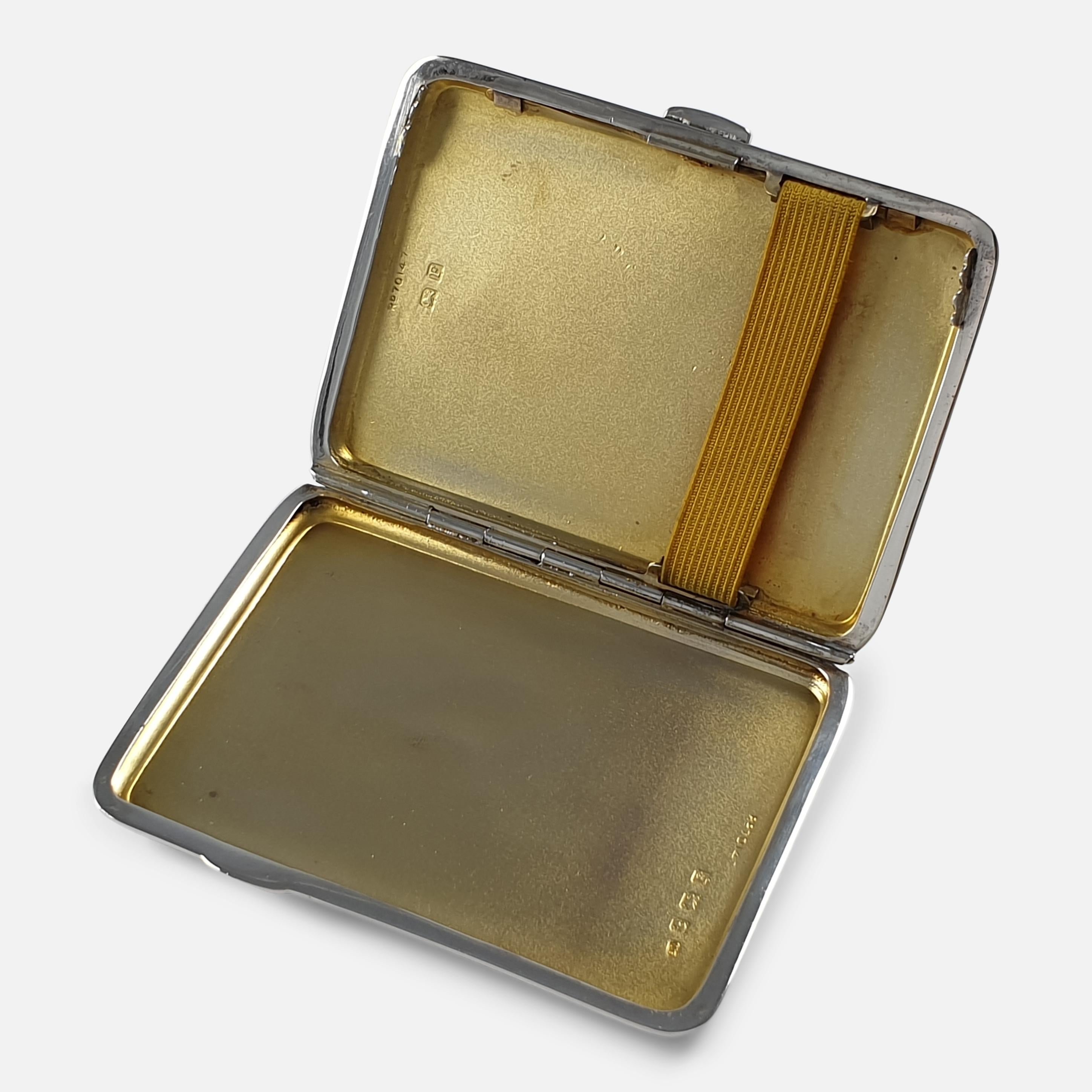 Sterling Silver and Enamel Cigarette Case, Bernard Instone, 1930 7