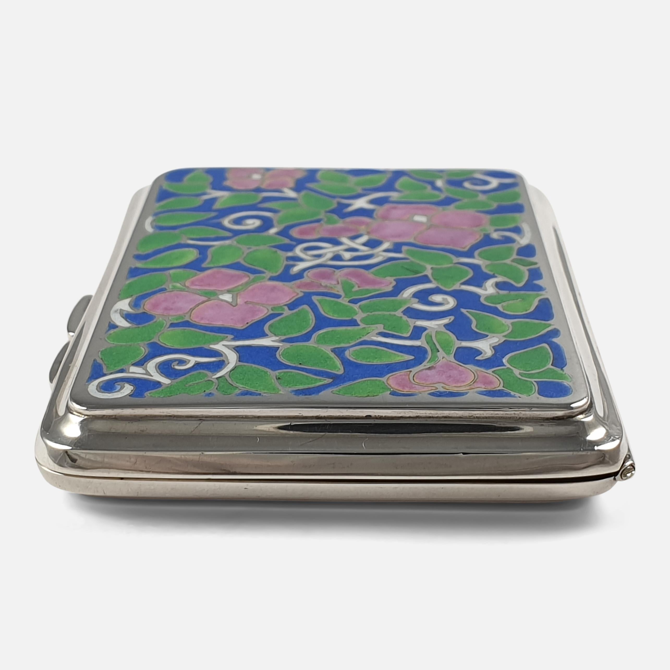 Sterling Silver and Enamel Cigarette Case, Bernard Instone, 1930 1