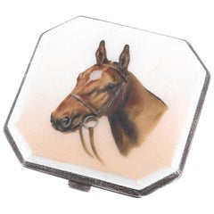 Sterling Silver and Enamel Compact, 1952