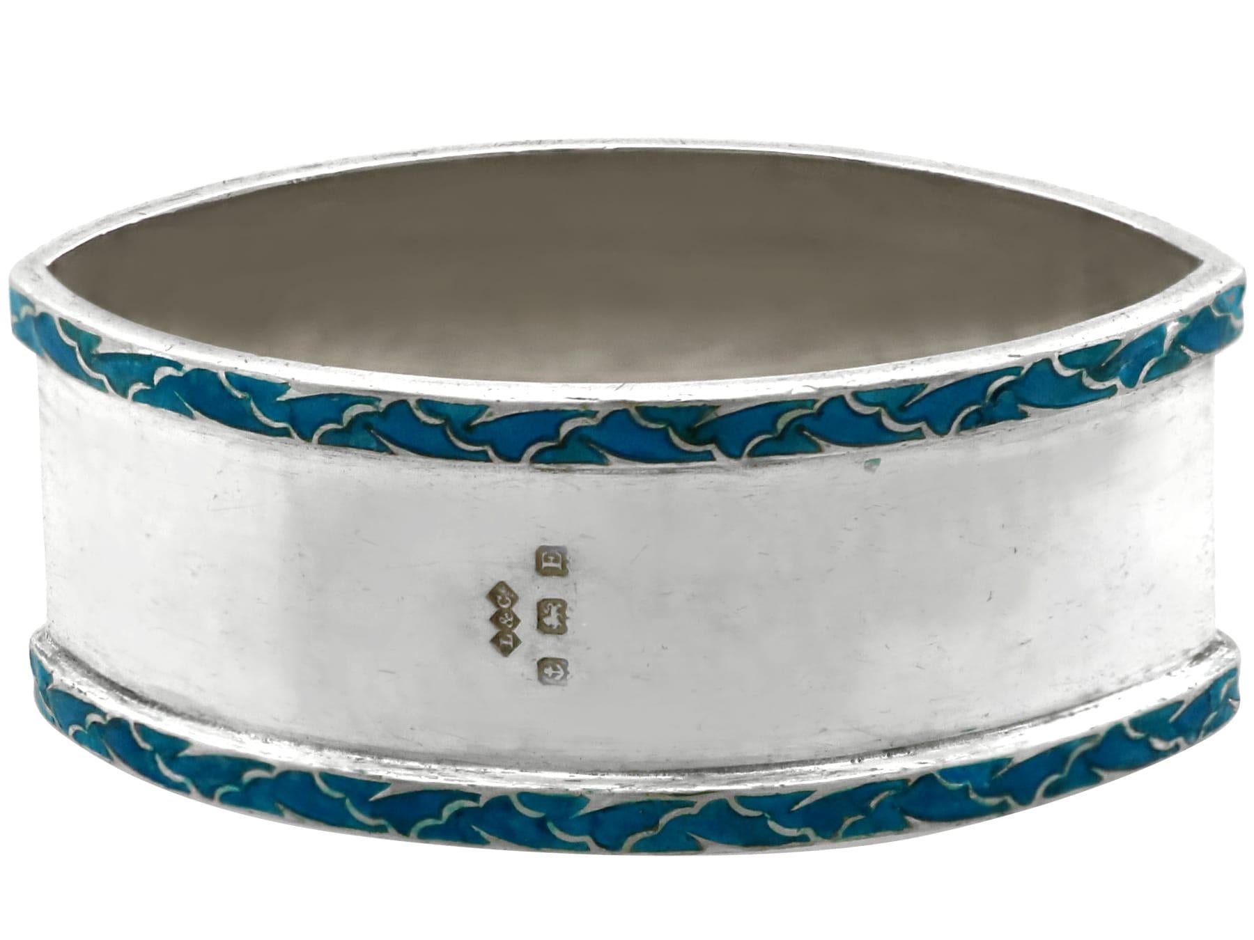 Portatovaglioli in argento sterling e smalto di Liberty & Co. Ltd in vendita 2