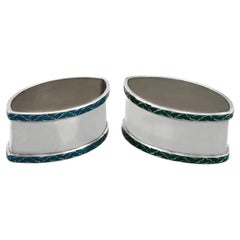 Sterling Silver and Enamel Napkin Rings by Liberty & Co Ltd