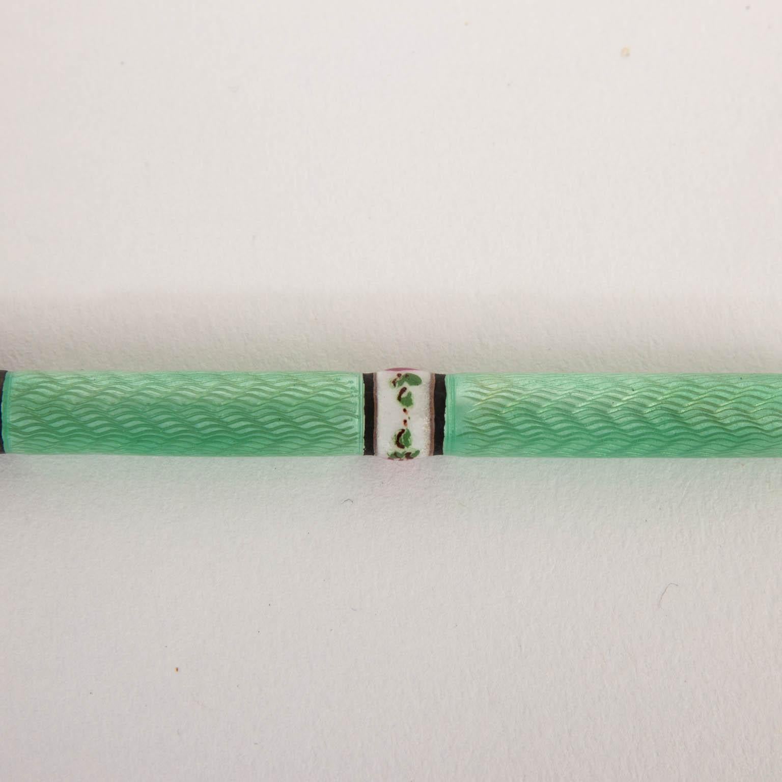 American Sterling Silver and Enamel Pencil For Sale