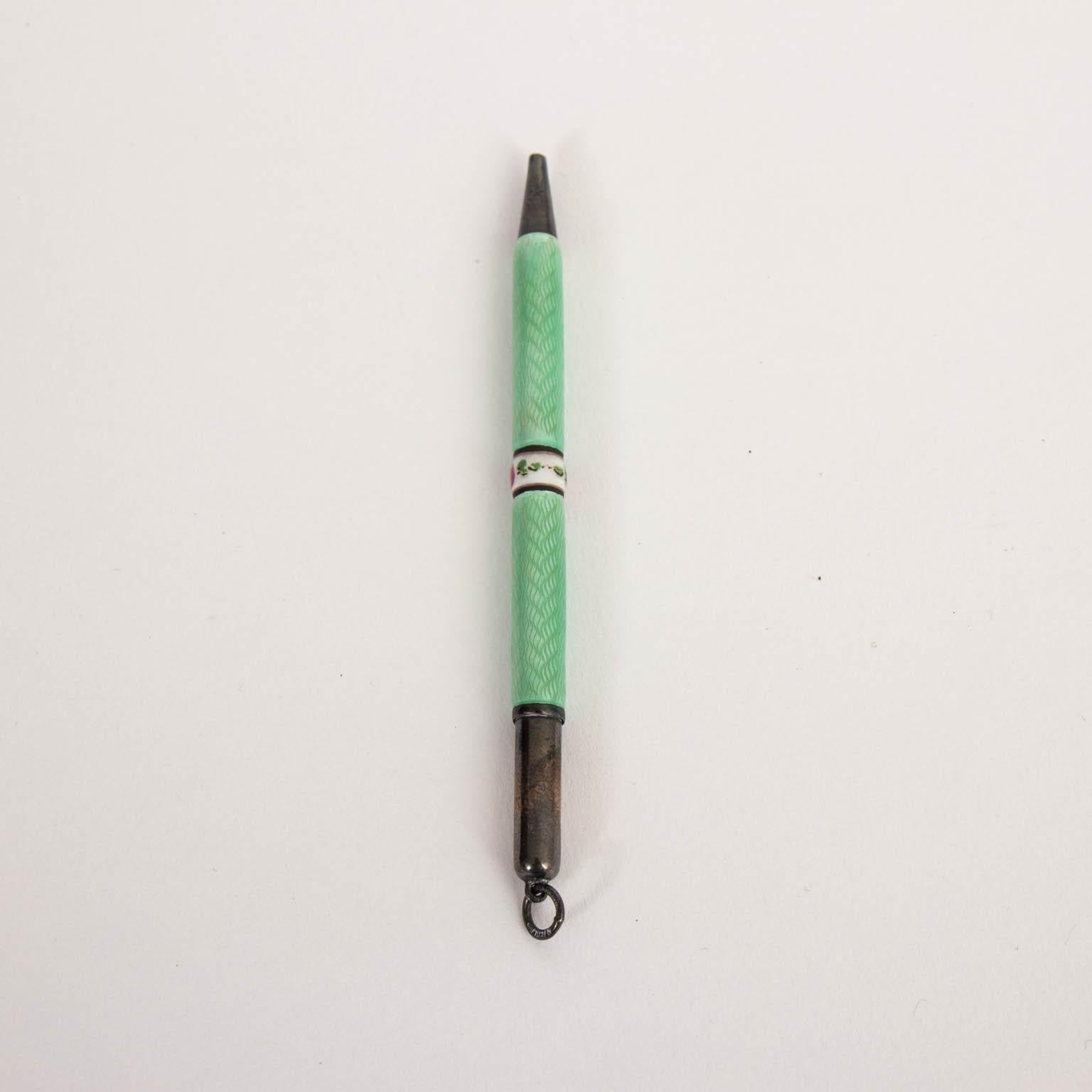 Sterling Silver and Enamel Pencil For Sale 1