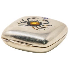 Sterling Silver and Enamel Pill Box