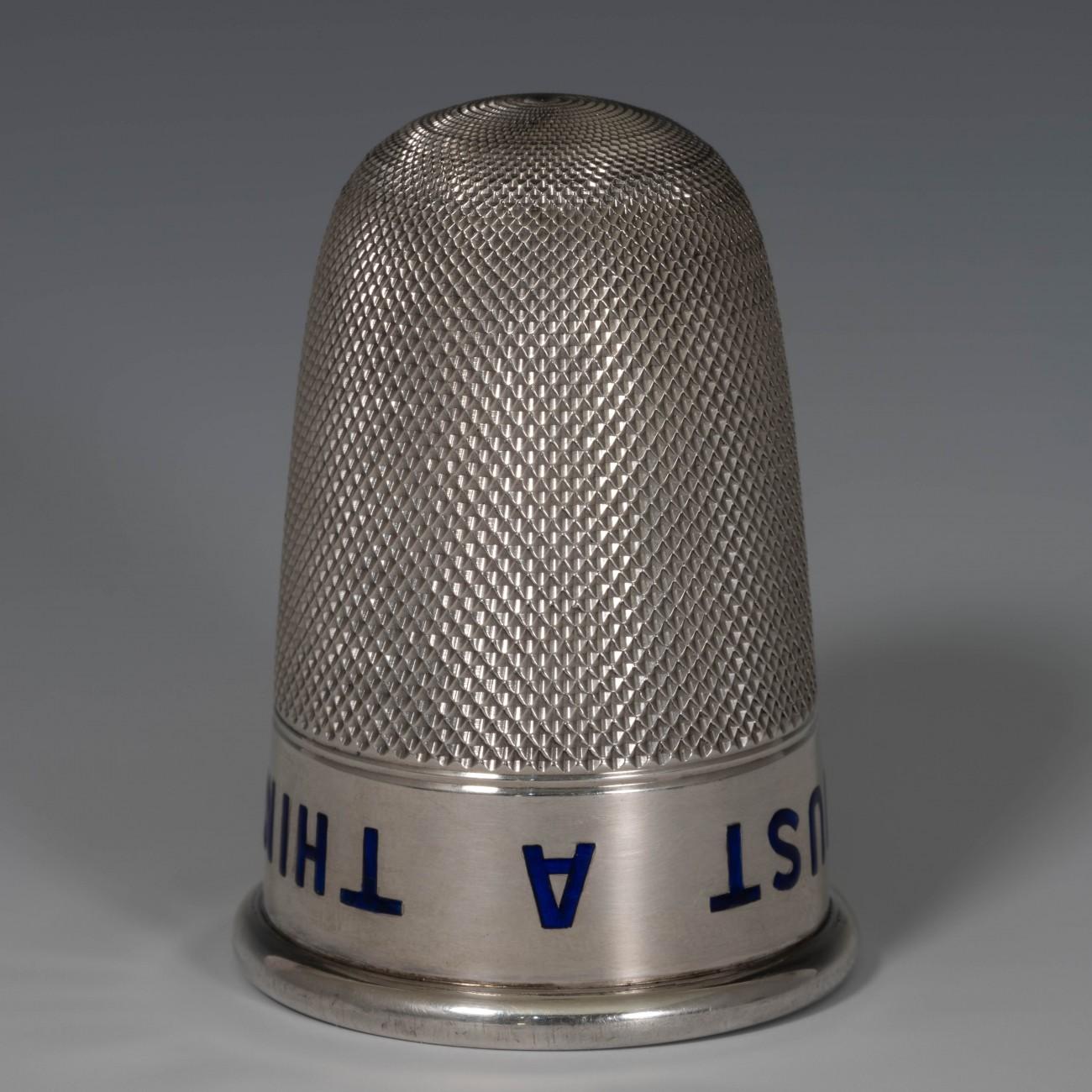 Sterling Silver and Enamel Thimble Spirit Flask, Hallmarked 1876 2