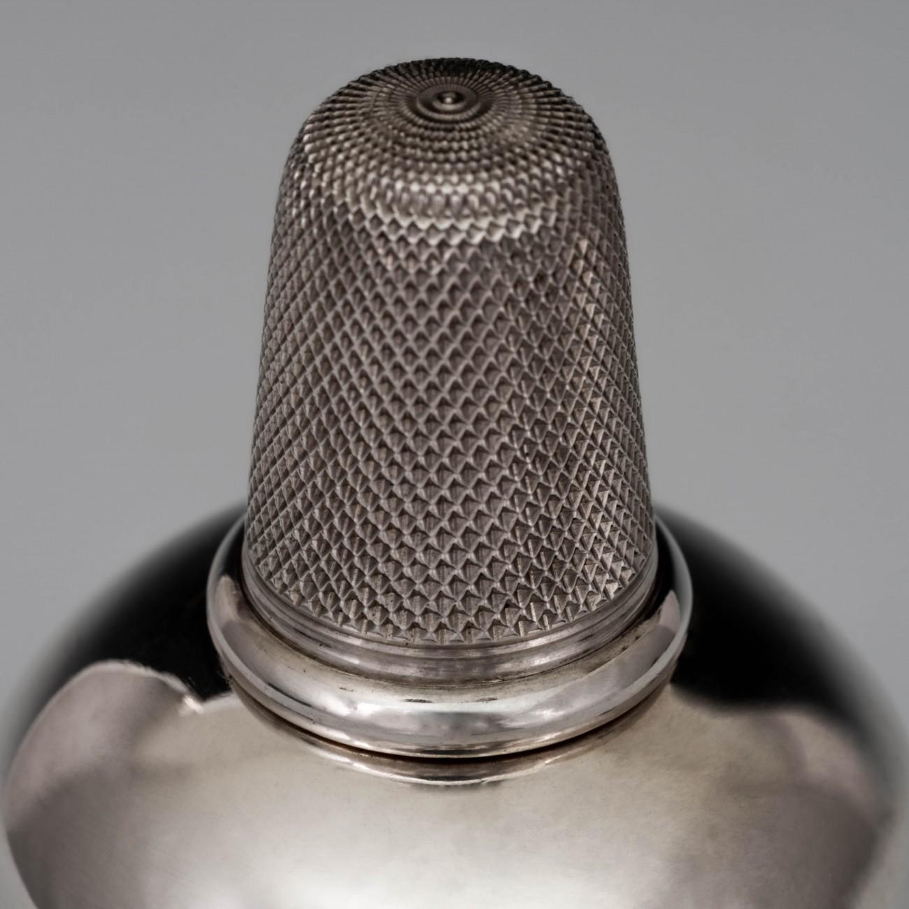 Sterling Silver and Enamel Thimble Spirit Flask, Hallmarked 1876 3