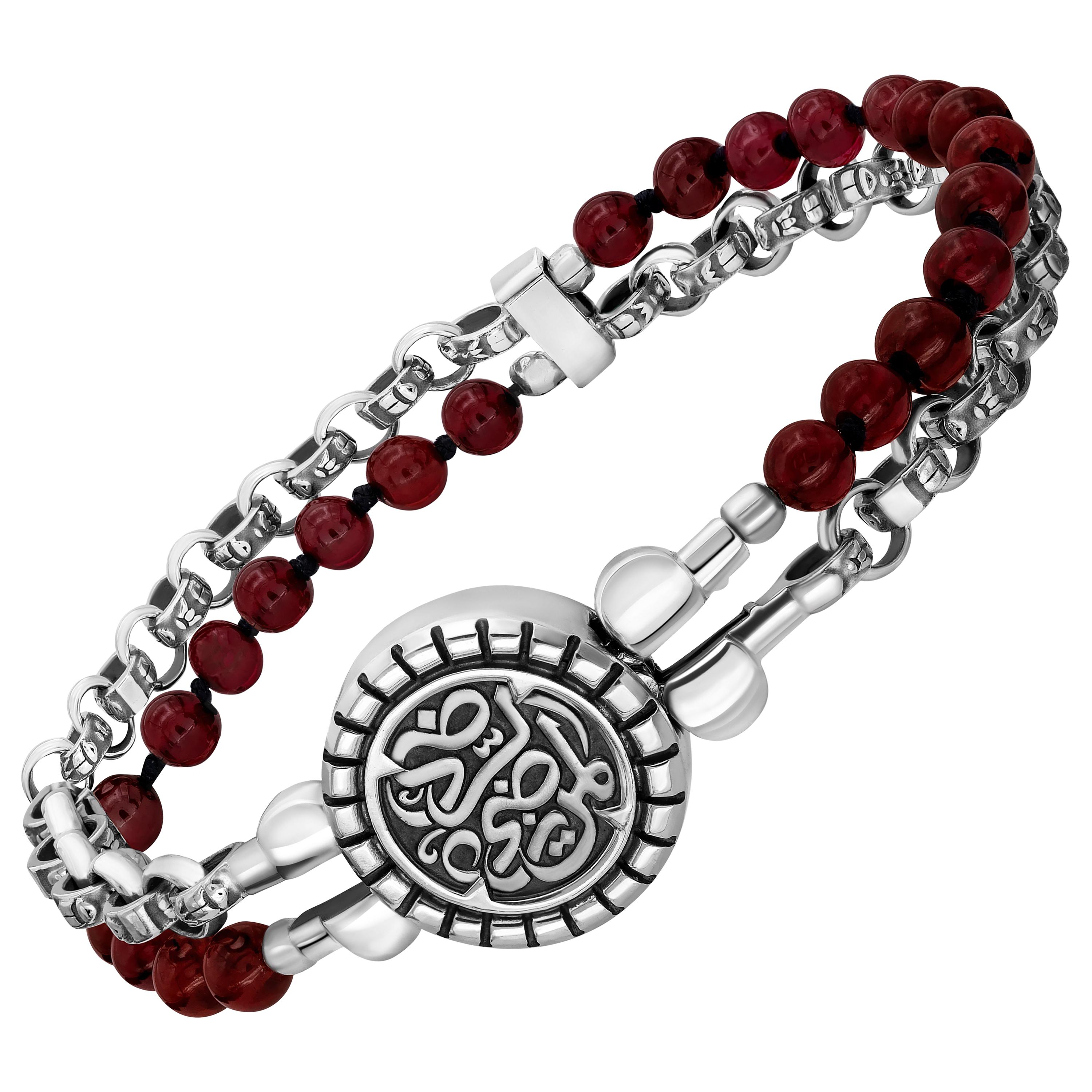 Stephen ster Sterling Silver and Bone Bead Men's Bracelet at 1stDibs