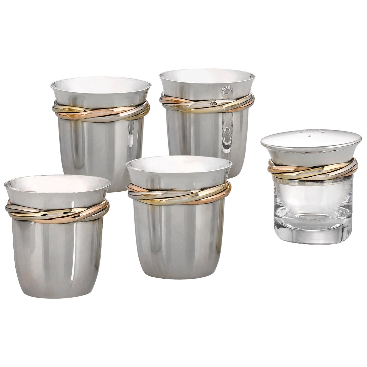 Sterling Silver and Gilt Tequila Set by Cartier