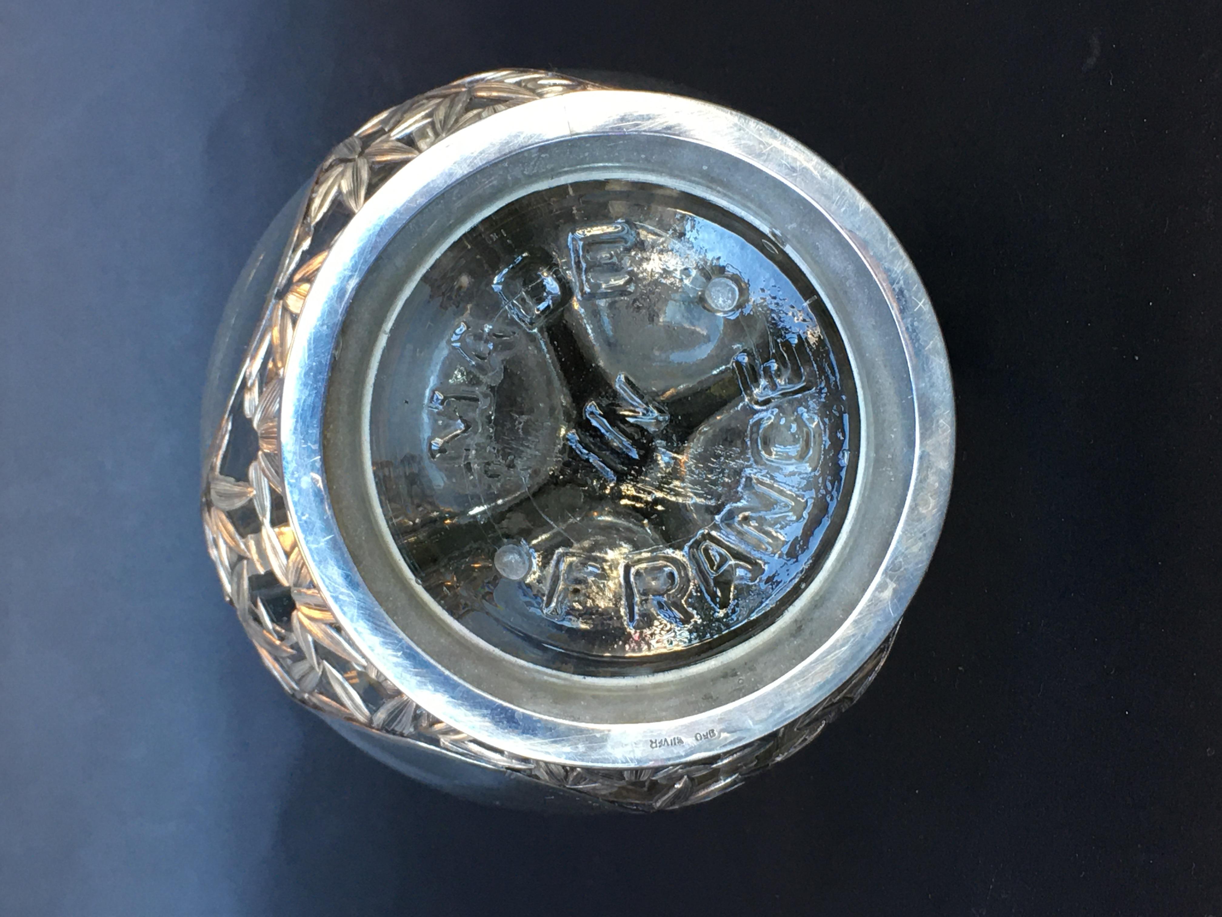 Sterling Silver and Glass Decanter In Good Condition For Sale In Los Angeles, CA