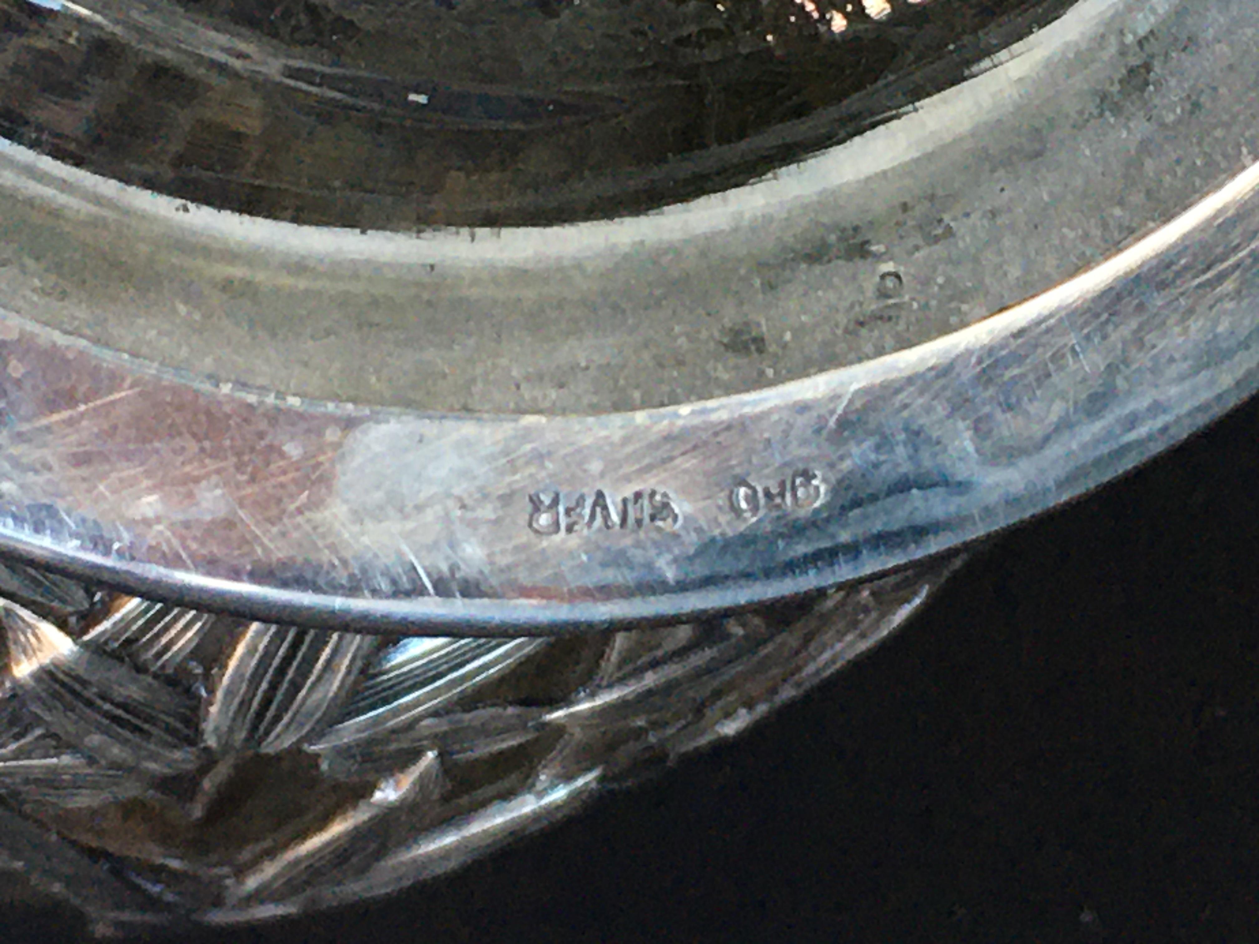 Decanter in argento 925 e vetro in vendita 2