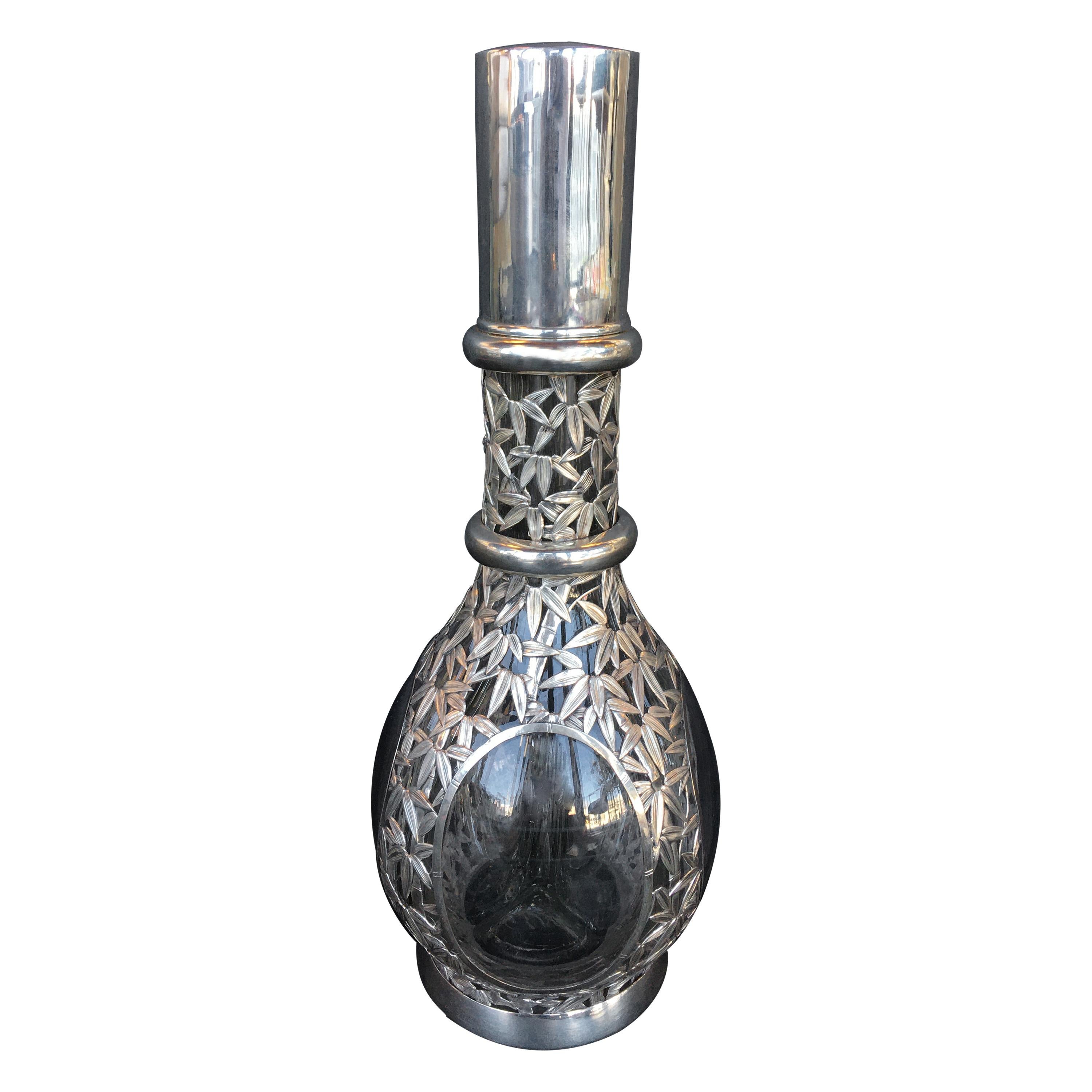 Sterling Silver and Glass Decanter For Sale