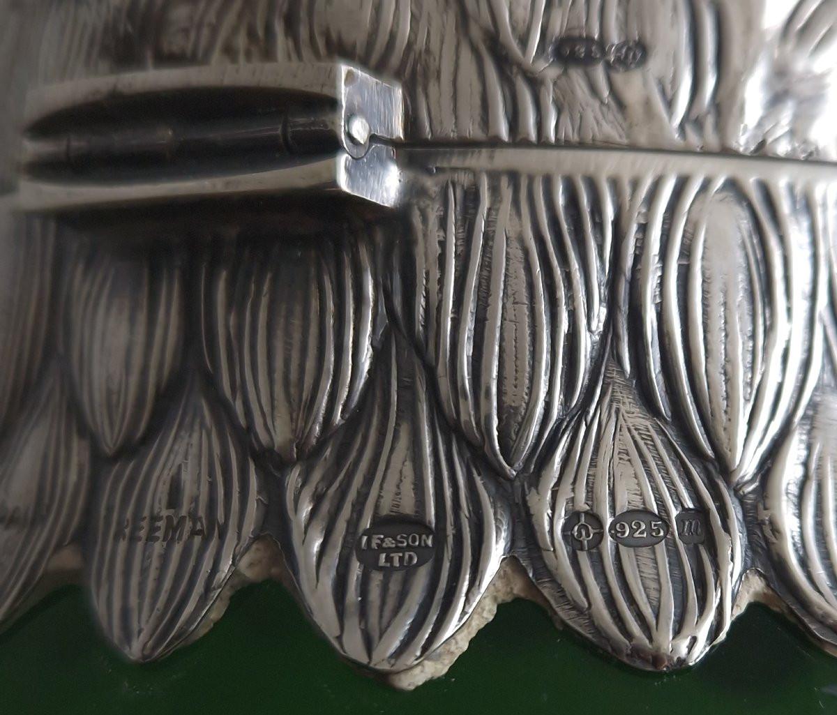 Caraffa Owl Claret in argento 925 e vetro in vendita 3