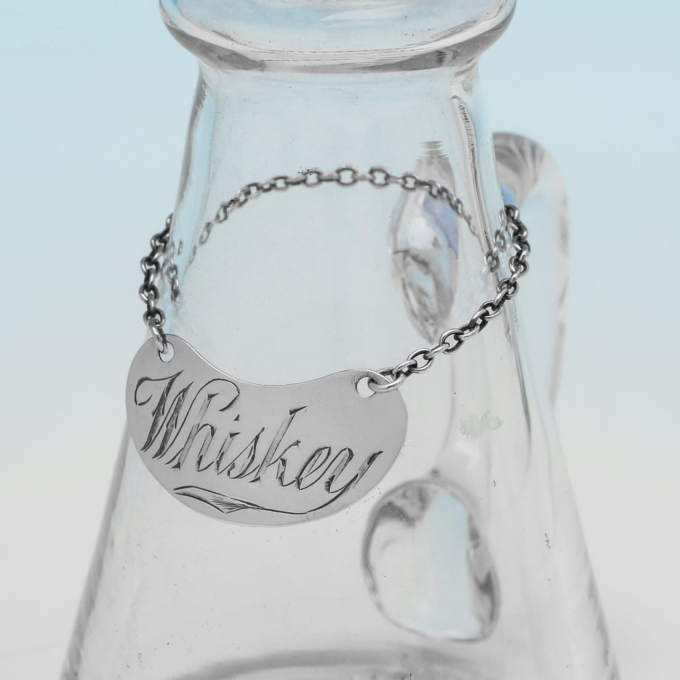 Anglais Pichet à whisky tot ou chota en argent sterling et verre fabriqué en 1927 en vente