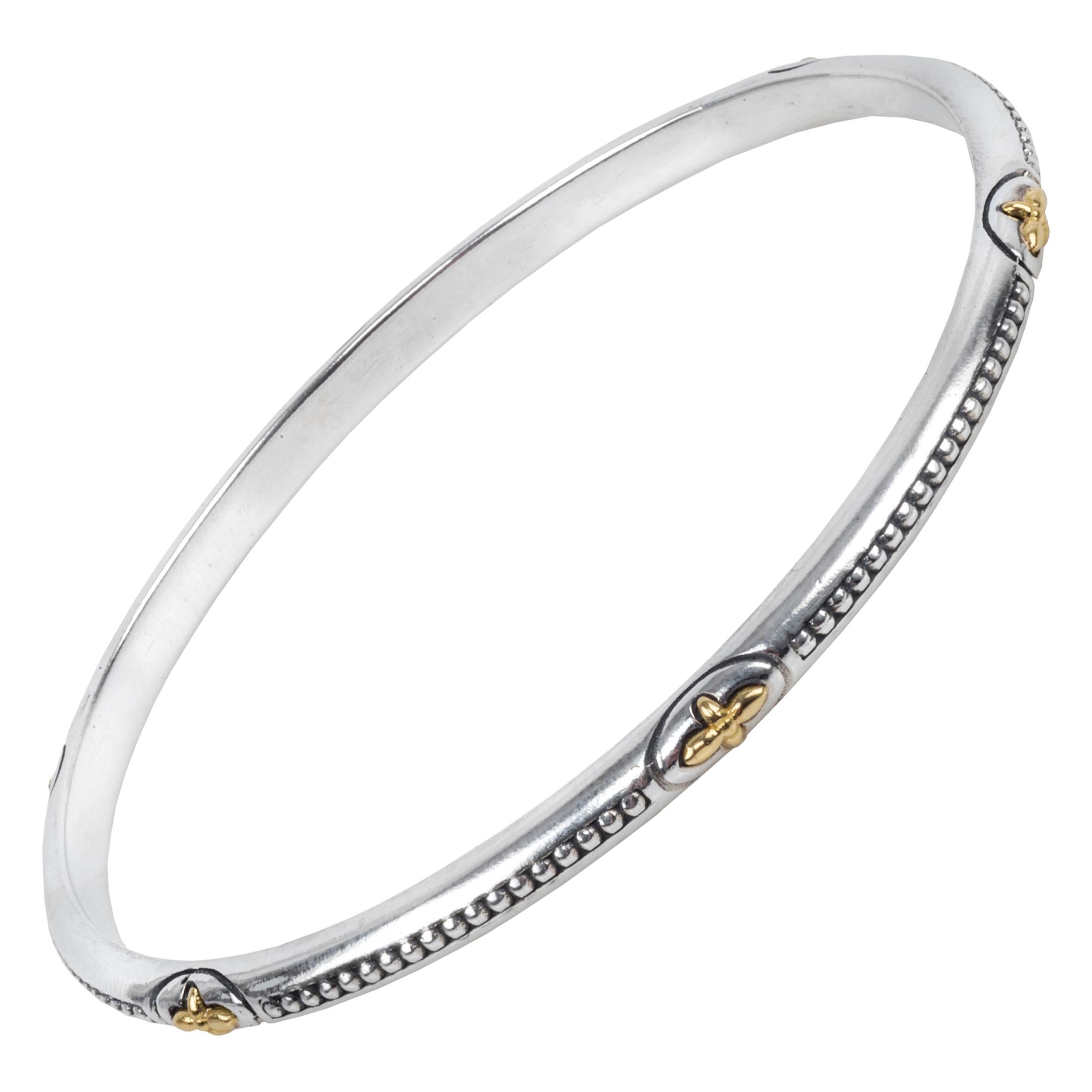 Sterling Silver and Gold Astria Bangle Bracelet For Sale