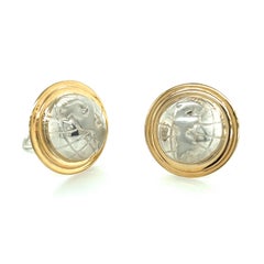 Sterling Silver and Gold Earth Globe Earrings