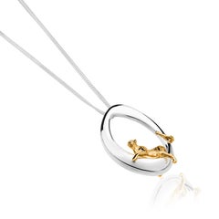 Sterling Silver And Gold Vermeil Jaguar Pendant