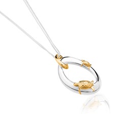 Sterling Silver And Gold Vermeil Turtle Pendant