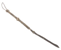 Sterling Silver and Leather Riding Crop