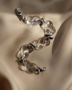 Sterling Silver and Lucite/Acrylic Link Bracelet Bayanihan 1980's