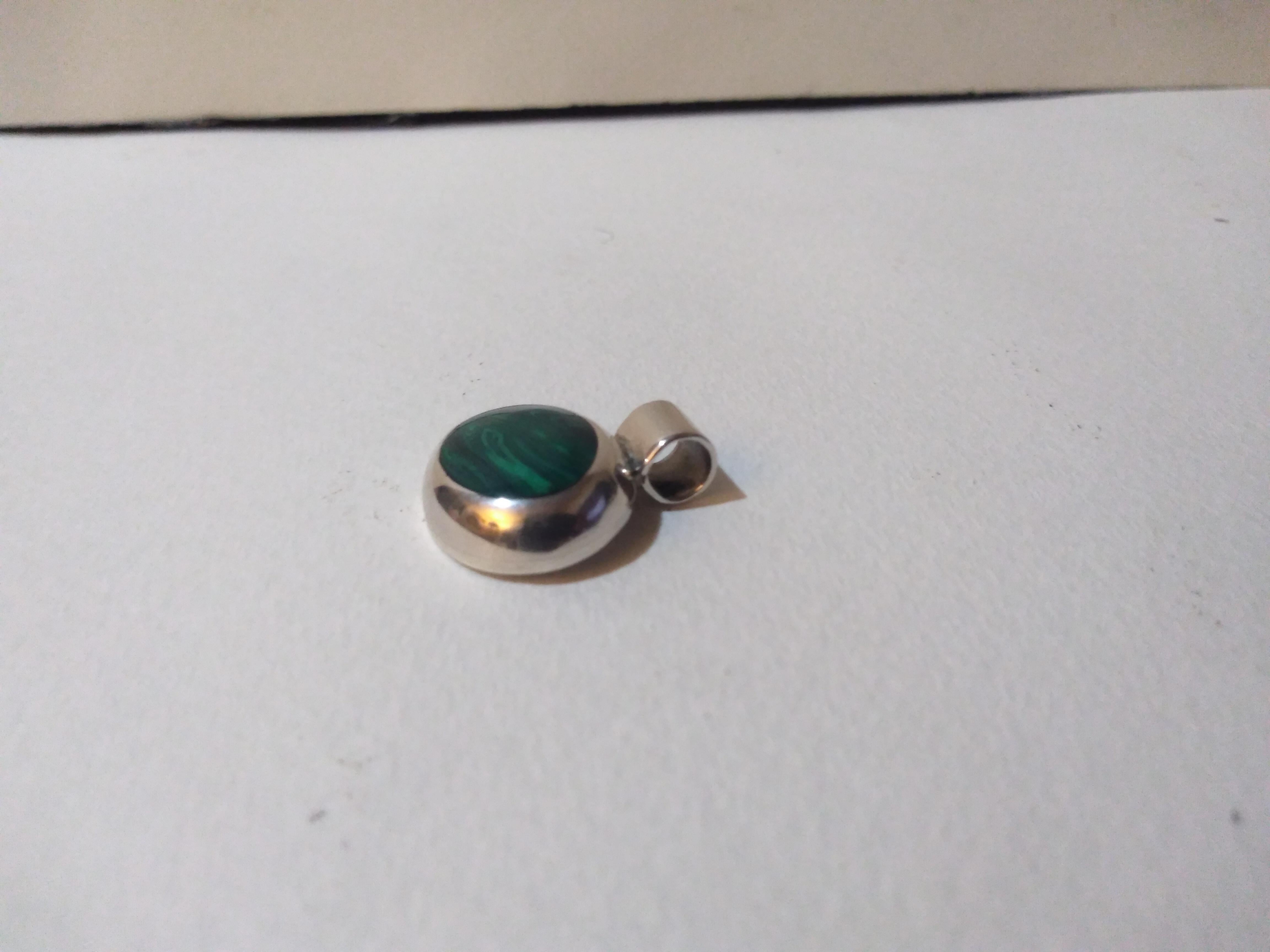 American Sterling Silver and Malachite Pendant