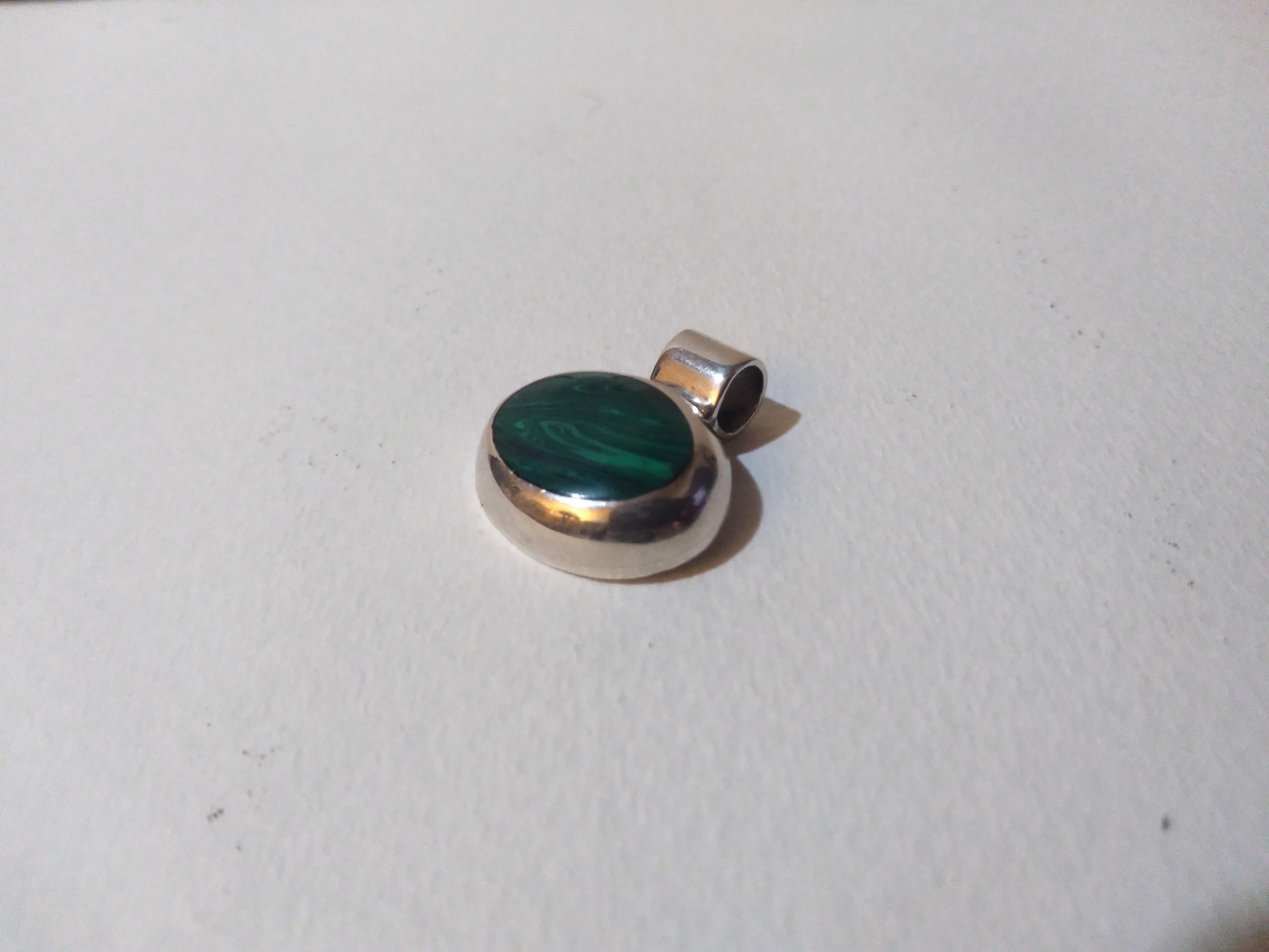 Sterling Silver and Malachite Pendant 1