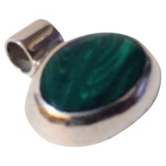 Sterling Silver and Malachite Pendant