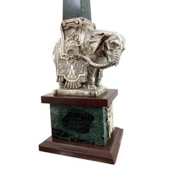Sterling Silver and Marble Statue Reproducing Bernini's "Minerva Chick"