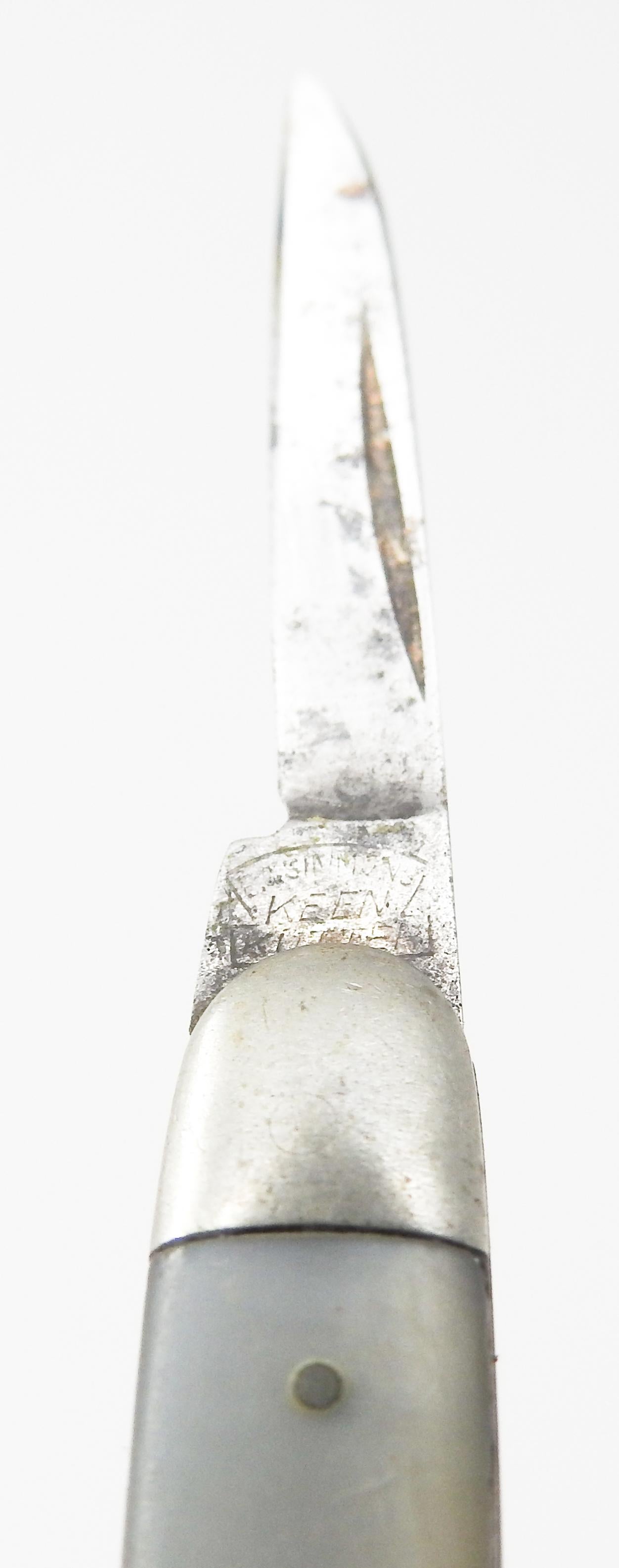 20th Century Sterling Silver and Mother of Pearl E.C. Simmons Pocket Knife For Sale
