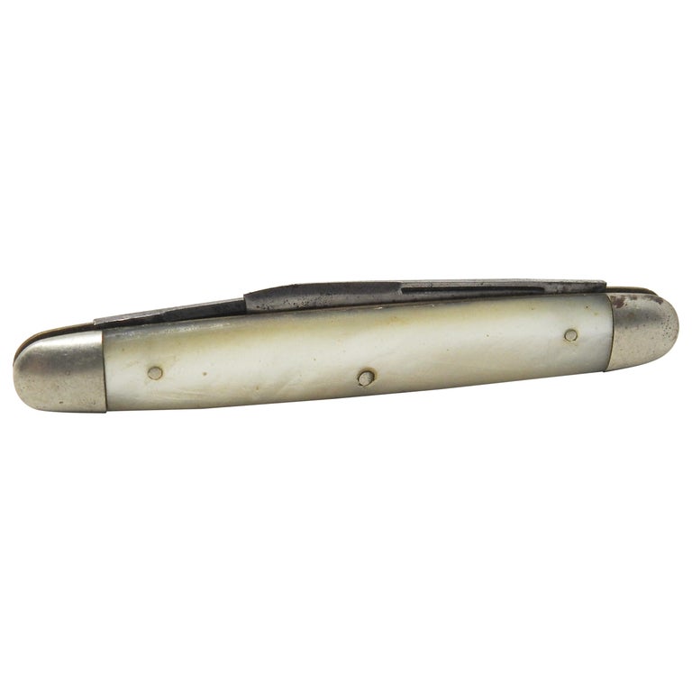 Sterling Silver And Mother Of Pearl E C Simmons Pocket Knife For Sale At 1stdibs