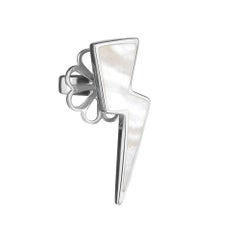 Sterling Silver and Mother-of-Pearl Lightning Bolt Earrings