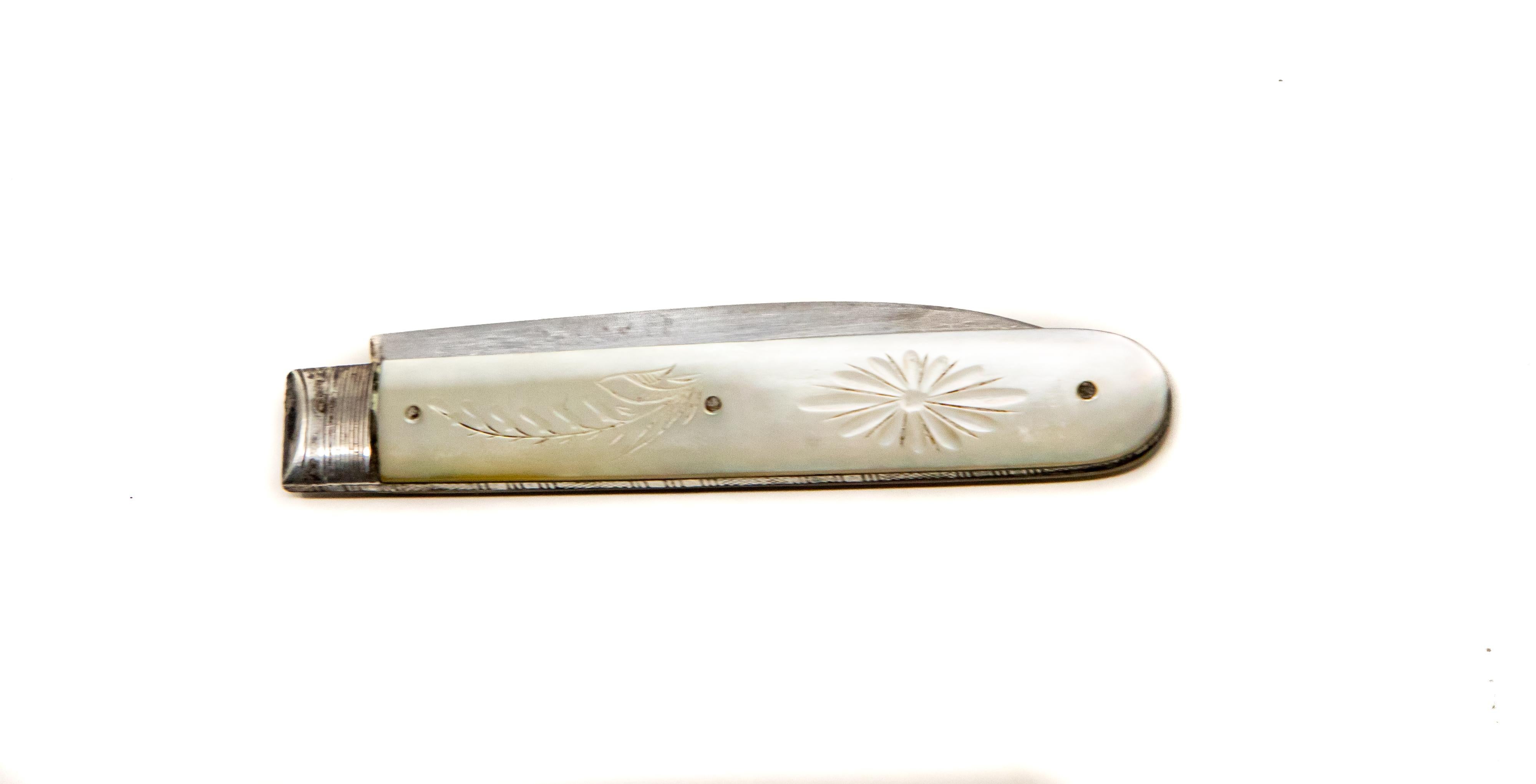 mother of pearl pocket knife uk