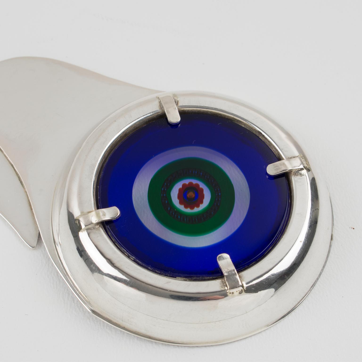 Coasters de bar en argent sterling et verre d'art de Murano, Italie, années 1960 en vente 6