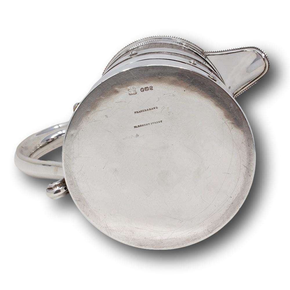 Sterling Silver and Oak Coopered Jug Frazer and Haws For Sale 9
