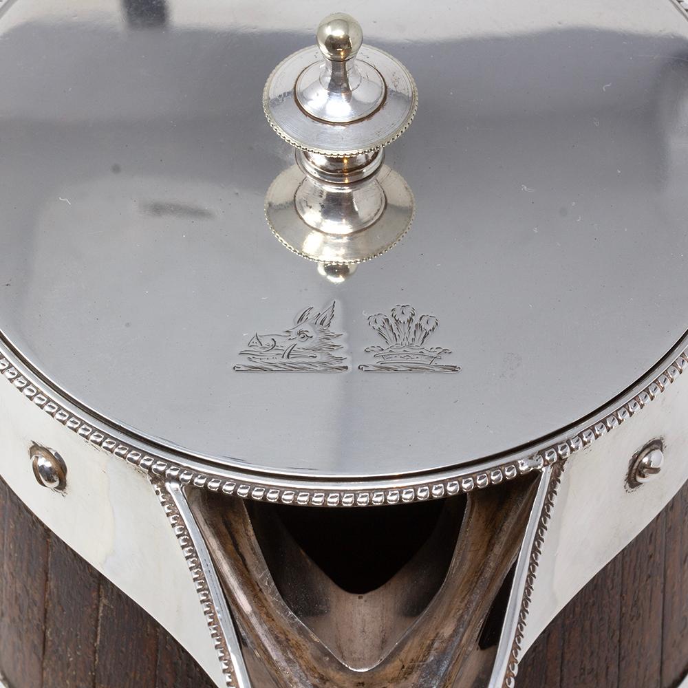Sterling Silver and Oak Coopered Jug Frazer and Haws For Sale 12