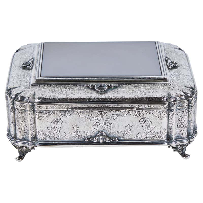 Onyx Marble and Silver Storage Box For Sale at 1stDibs | silver storage ...