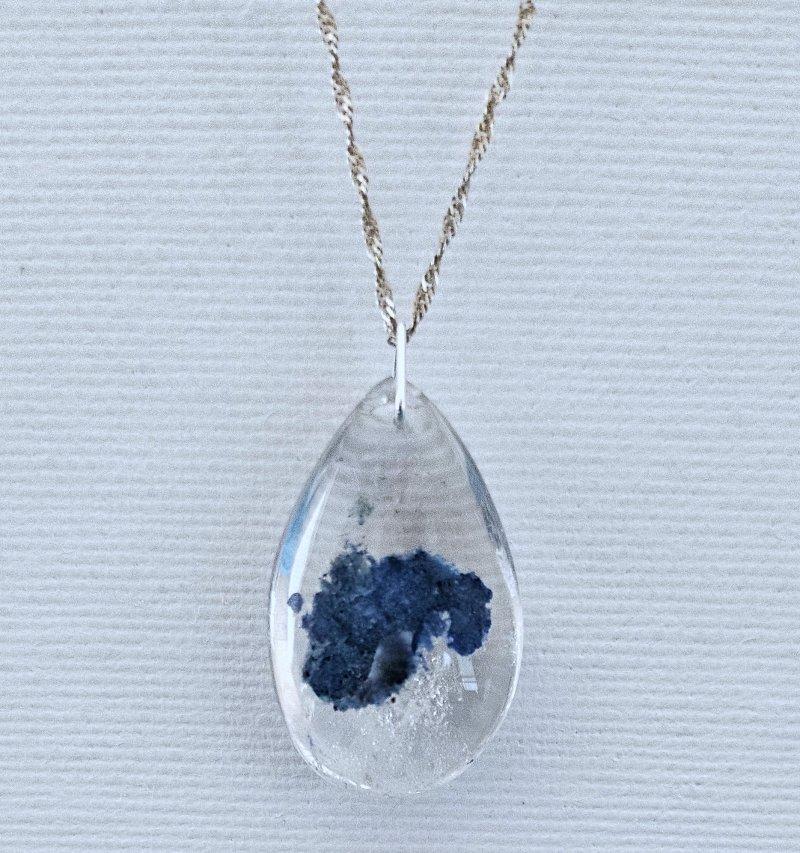Sterling Silver and Quartz Crystal Pendant Necklace, Blue, White, Orange, Clear Plata esterlina en venta