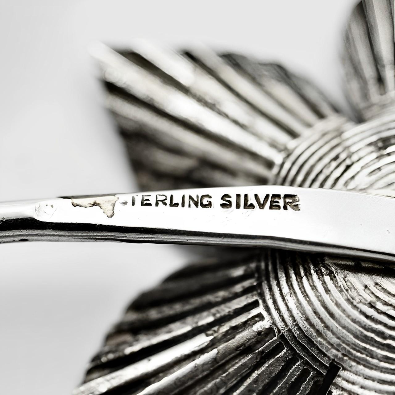 Statement-Brosche aus Sterling Silber und Strassblumen für Damen oder Herren im Angebot